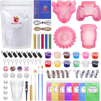 M140 85PCS Car Freshie Supplies Starter Kit with Unscented Aroma Beads,Silicone