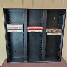 Alpha 60 Cassette Tape Wall Mount Storage Rack Case Holder Black Plastic USA