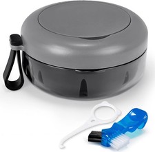 Leak Proof Denture Cup Kit Portable Retainer Case for Travel,