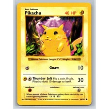 Pikachu Shadowless Base Set 58/102 Pokemon