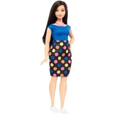 Barbie Fashionistas #51 Curvy Polka Dot Fun Brown Hair Doll & Outfit #DVX73 2016