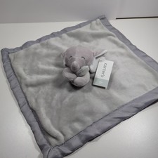 Carters Gray Grey Elephant Plush Lovey Lovie Security Blanket Satin Trim 14  NWT