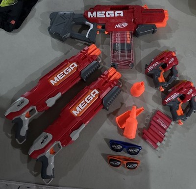 5 Nerf GUN LOT MOTOSTRYKE / DoubleBreach Mega Shotgun / TALON Dart Blaster Extra