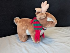 Vintage Christmas Reindeer Rudolph Plush International Rare 13x11x5 In