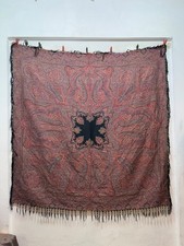 Vintage Beautiful French Jacquard Paisly Design Scarf Shawl Table Cloth 168x168