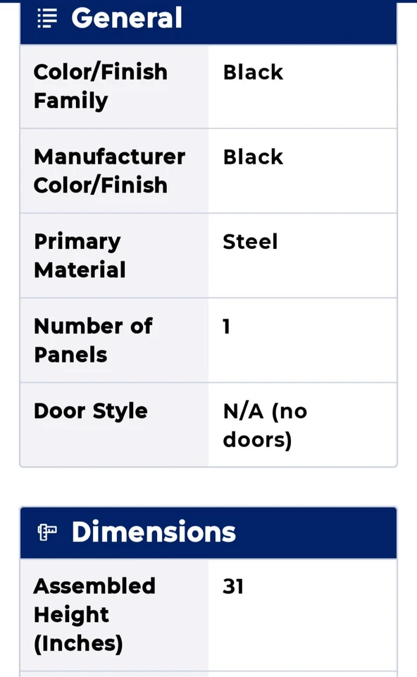 Style Selections 39"Flat Panel Fireplace Screen - Black Powder Coat Finish - NEW - Image 4 of 4