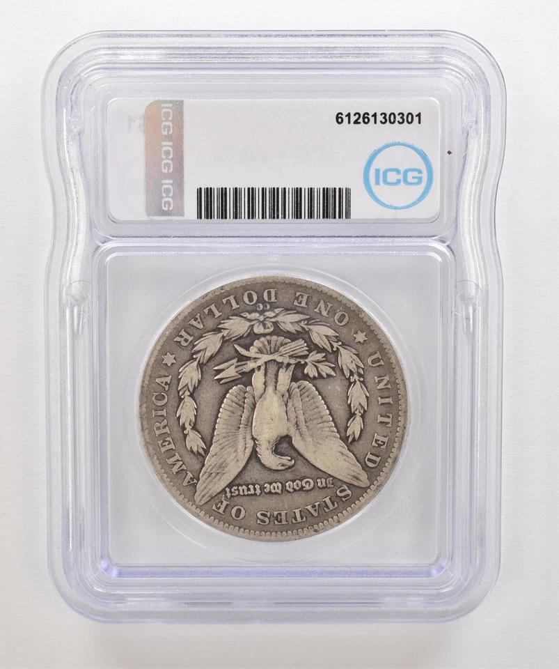 1879-CC Morgan Silver Dollar VG10 ICG Nice Tone *5493 - Image 2 of 3