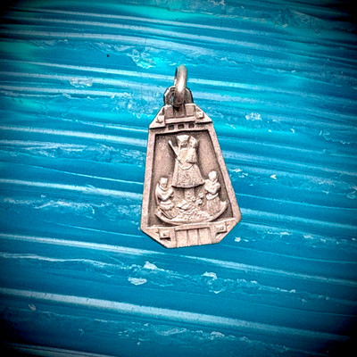 #084978 Skapuliermedaille   Herz Jesu / Madonna vom Berge Karmel   800 Silber