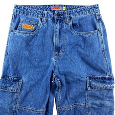 Empire Jeans Size 30 Cargo Skater Baggy Y2K Pants Grunge Blue Retro Utility