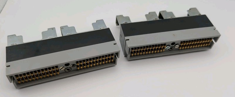 Vintage IBM Peripheral Mainframe Connector Bus & Tag Lot of 2 Heavy Gold Pins