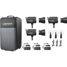 Godox Litemons LA300Bi Bi-Color LED Monolight 3-Light Kit, Black 