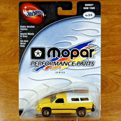 Hot Wheels 100% Mopar Performance Parts 3/4 Dodge Ram 1500 Yellow Real Riders