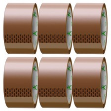 iSOUL Packing Tape/Parcel Tape - 6 Pack Rolls of Heavy Duty 1, Brown