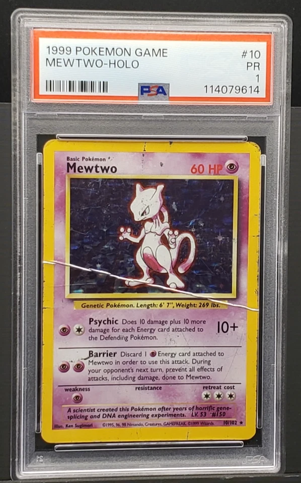 Mewtwo 010/102 Base Set Holo Grade 1 - Image 4 of 4