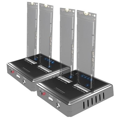 Xystec 2er-Set Dual-Bay Clone-Dockingstation für NVMe M.2 SSD-Festplatten