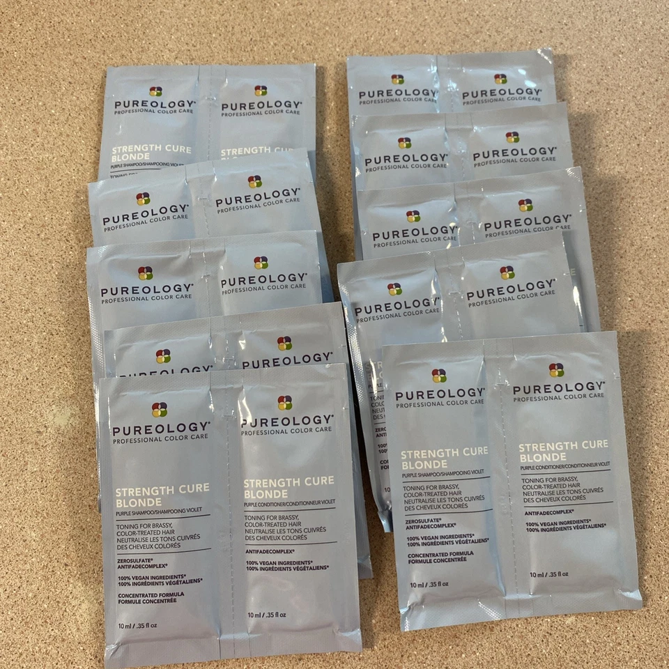 Set of 10 Pureology Strength Cure Blonde Shampoo & Conditioner .35 oz   - Image 3 of 3