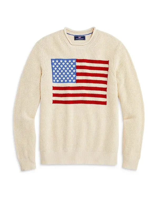 Vineyard Vines american flag mercerized cotton sweater Powder Medium 26290₽