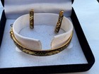 Anframa Damascene Bracelet and Earrings Set-Bird and Flower Motif — photo 2