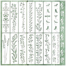 Large Border Flower Stencils for Painting Floral Leaf Stencil Dragon Vine