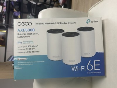 TP-Link Deco XE5300 AXE5300 Tri-Band WiFi 6E Mesh System 3-Pack White