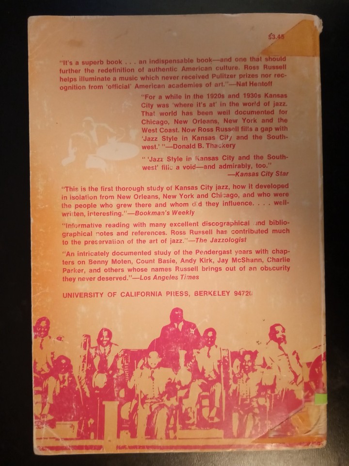 Jazz Style in Kansas City and the Southwest Ross Russell | eBay
