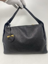 Salvatore Ferragamo Shoulder Black Gancini Leather Hobo Vintage Bag