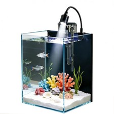 Betta Fish Tank kit,Small Nano Glass Fish Tank Start Kit with Filter,LED Light