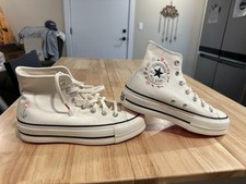 Converse Floral Embroidered Platform Sneaker