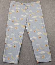 Disney Store Pajama Pants Womens Medium Blue Winnie The Pooh Stars Moon Clouds