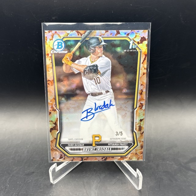 2026 Bowman Brent Iredale Chrome Auto Popcorn Refractor 1st Prospect #/5 Pirates