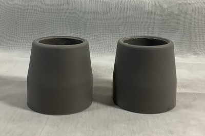 Universal Walker Mobility Caps 2 Pack Gray 1  Diameter Opening 1.5  Bottom