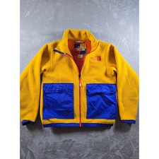 The North Face Fleece Jacket Kids Medium 10/12 Yellow Blue Full Zip Colorblock