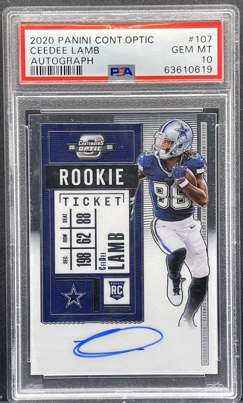 CeeDee Lamb Panini Contenders Optic #107 Autograph