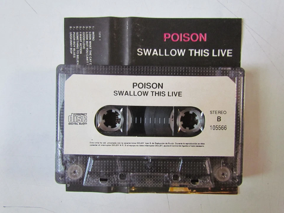 POISON - HARD ROCK - WHITE PAPER LABEL - SPAINSH TITLES - TAPE CASSETTE PERU - Image 4 of 4