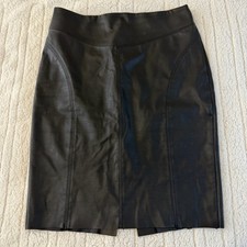 Express Women s Faux Leather Pencil Skirt Black Zip Seamed City Whimsygoth 14