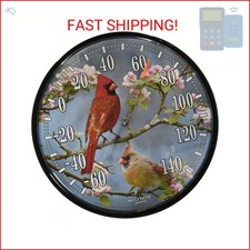 Chaney Instruments AcuRite 01597 12.5-Inch Wall Thermometer, Cardinals