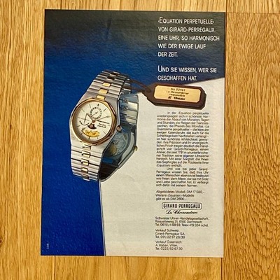 Girard-Perregaux Equation Perpétuelle GP 1985 Vintage Watch Ad Werbung Reklame