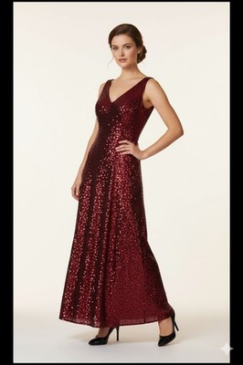 cachet red dress CACHET WOMEN'S REÐ/ BLACK SEQUINS DRESS SIZE 8