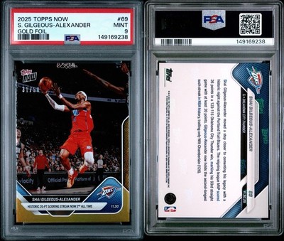 SHAI GILGEOUS-ALEXANDER 69 Topps 50枚限定 2025 TOPPS NOW GOLD FOIL #69 SHAI GILGEOUS-ALEXANDER /50 PSA 9 | eBay