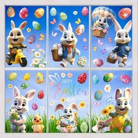 Fensterbilder Ostern Selbstklebend, Fenstersticker FrüHling Deko Hasen KüKen