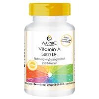 Vitamin A 5.000 I.E. - 250 Tabletten FüR 250 Tage - Hochdosiert - Vegan | Warnke