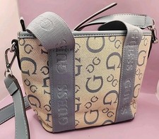 NEW Guess Factory Astra Enlarged Logo Mini Tote Bag -Blue/Ivory