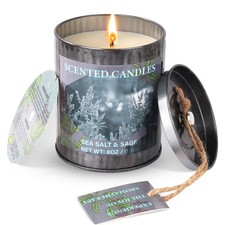 Scented Candles for Home, 8oz Soy Candle, 50H Burn, Sea Salt  Sage Aromather...