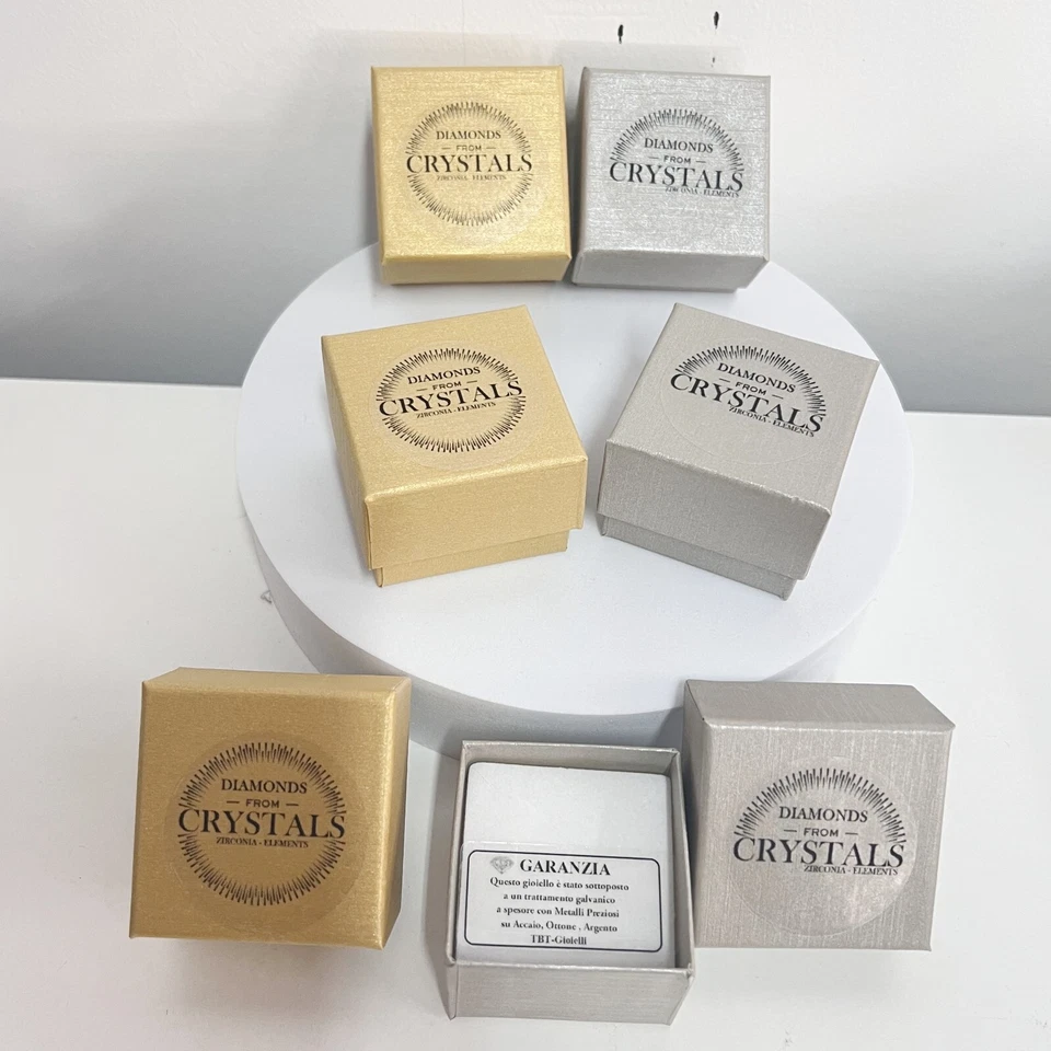 Cerchi Grandi Catena Orecchini 24mm pl. Oro Giallo 18K con Cristalli Zirconi - Immagine 2 di 3