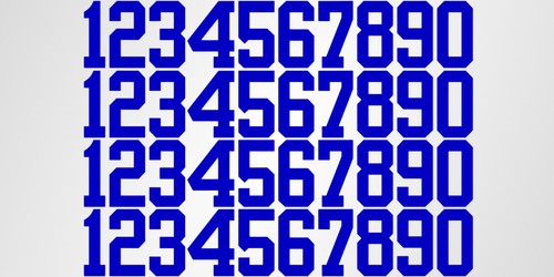0-9 Numbers Vinyl Sticker Decal Sheet , 40 Total Numbers, Sport Number Type - Picture 7 of 16