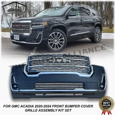For GMC Acadia 2020-2024 Front Bumper Cover Grille Assembly Kit wit Fog Light