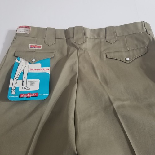 Vintage Stephens Permanentpresse khakifarbene Hose neu mit Etikett 42X31 Perlendruckknöpfe Herren - Bild 14 von 24