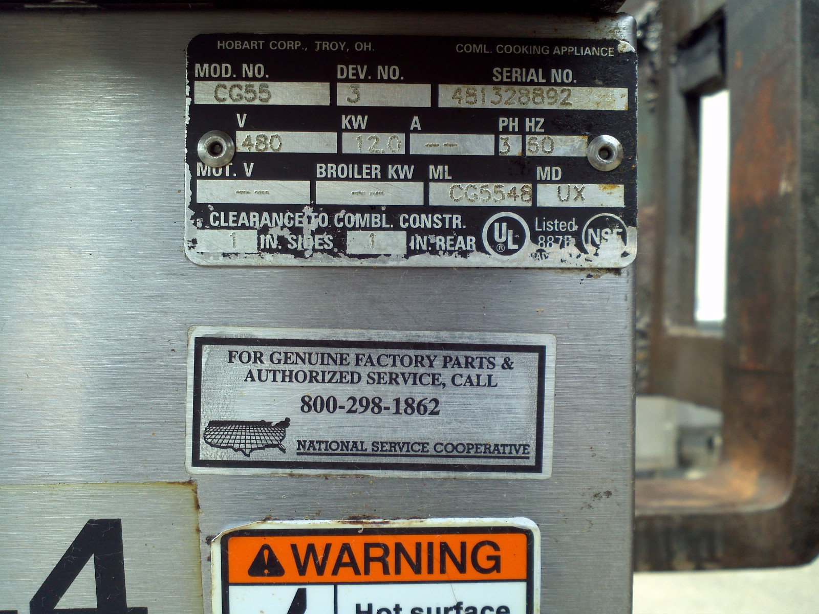 Hobart CG55 Electric Counter Top Grill Flattop Griddle eBay