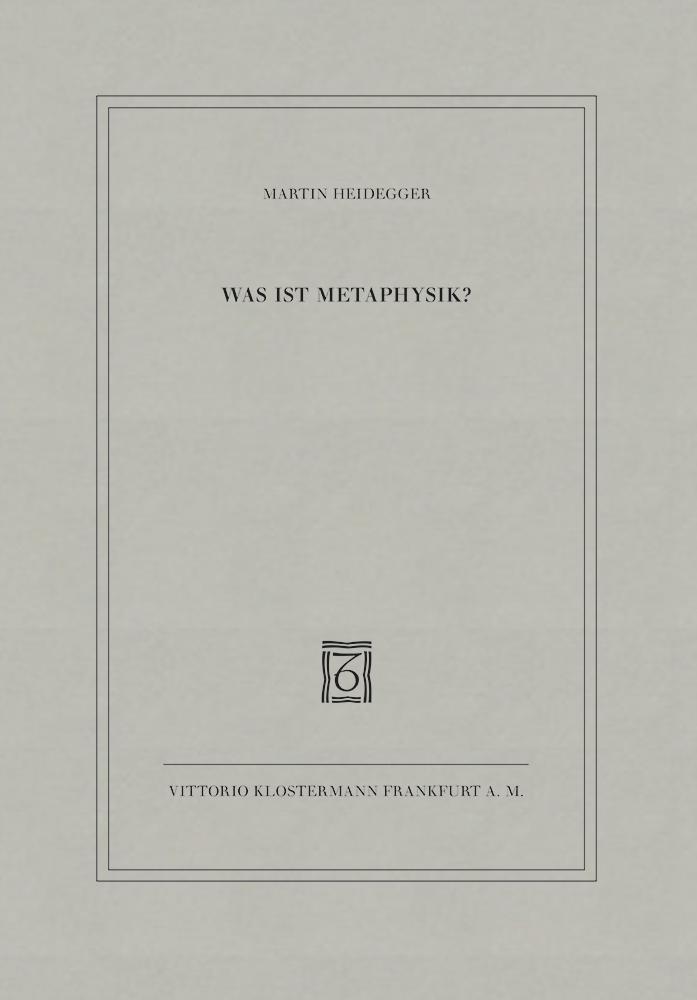 Thumbnail - Was Ist Metaphysik? Martin Heidegger