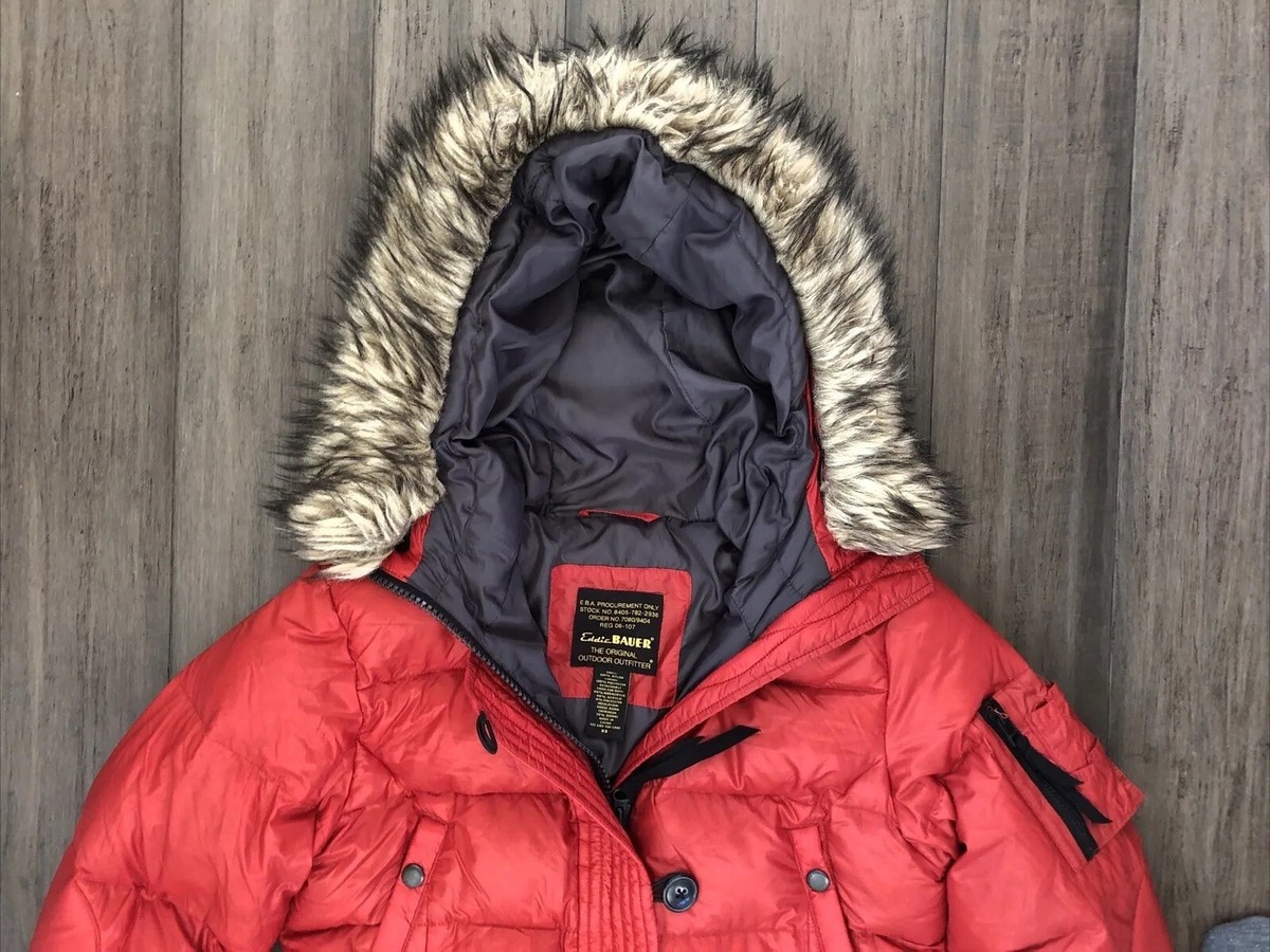 Eddie Bauer Jacket Women's XS Red EB550 Goose Down Parka Eddie Bauer Jacket Women's XS Red EB550 Goose Down Parka